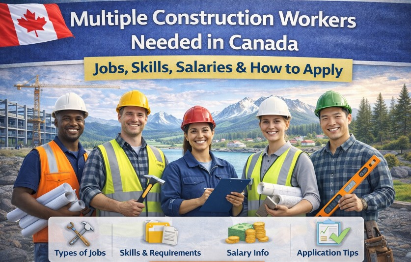 Multiple Construction Workers Needed in Canada (Jobs, Skills, Salaries & How to Apply)